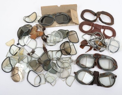 WW2 RAF Mk.VIII Flying Goggle Spares, Lenses & Frames.