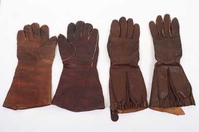 WW2 RAF Flying Gloves Two Pairs, 41 Pattern & D Type.