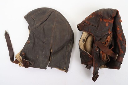 WW2 RAF B Type Flying Helmets, Two Examples, for Restoration.