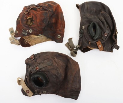 WW2 RAF C-Type Flying Helmets for Restoration, Threee Examples.