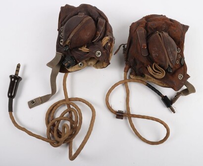 WW2 Fleet Air Arm C Type Flying Helmets, X2.