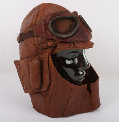 WW1 Royal Flying Corps Cowl Pattern Flying Helmet & Goggles.