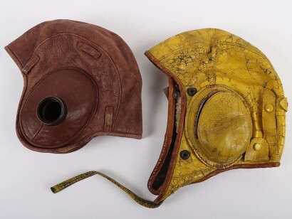 Two Flying Helmets, One Swedish 1945 and One US Navy Gosport Type.