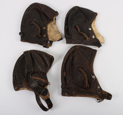 WW2 RAAF B Type Flying Helmets, Four Examples.