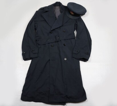 RAF Officer's Peaked Cap & Rain Coat. Cold War.