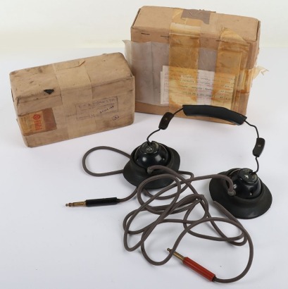 WW2 RAF k Type Dinghy Hood, in Original Box of Issue, & 1970s RAF headset. Unissued.