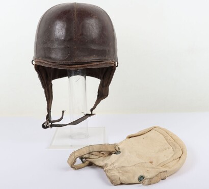 20th Century French Leather Flying / Motoring Helmet