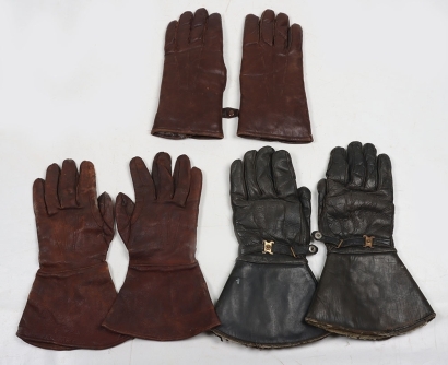 3x Pairs of Leather Flying Gloves