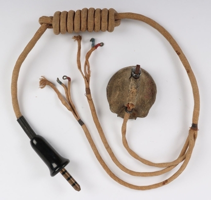 WW2 RAF Type 'E' Carbon Microphone & Wiring Loom, Battle of Britain Period, Very Rare.