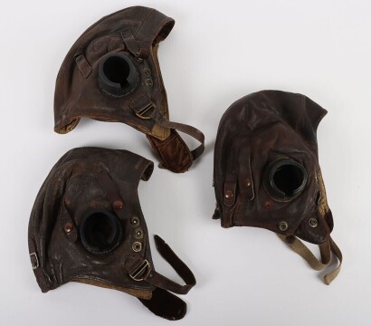 WW2 RAF C-Type Flying Helmets, Three Examples, 1st Patterns Included.