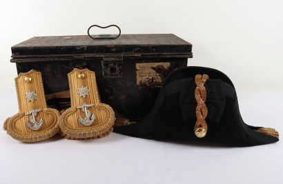 Royal Navy Officers Full Dress Bicorn Hat, Belt and Epaulettes