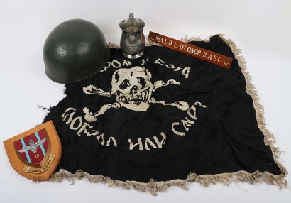 British Mk.III Airborne Forces Steel Helmet, Tankard & Souvenir Flag.