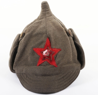 WW2 Soviet Russian M1927 Budenovka Winter Hat.