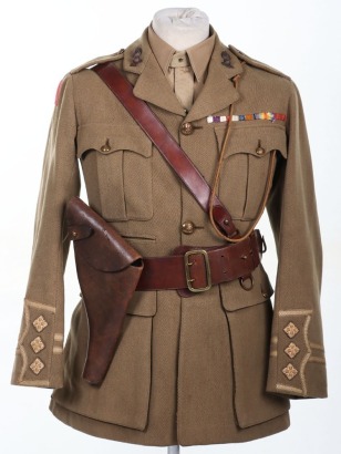 WW1 British Officers Royal Artillery, Cuff Rank Tunic & Sam Browne Equipment, 'Duncan-Hughes MC'.