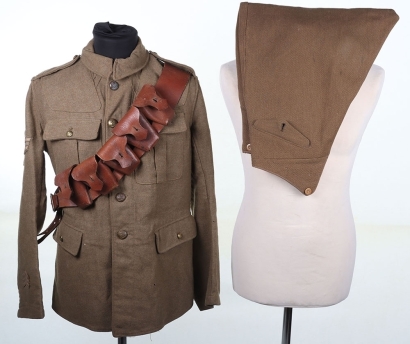 WW1 British 1902 Pattern Tunic, Royal Garrison Artillery, 03 Bandolier & Breeches.