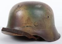 German Normandy Camouflaged Steel Combat Helmet