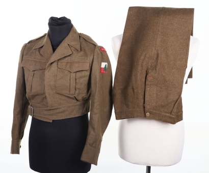 WW2 Polish Women's ATS Battle Dress Blouse & Trousers, 'PWSK' Italian Campaign.