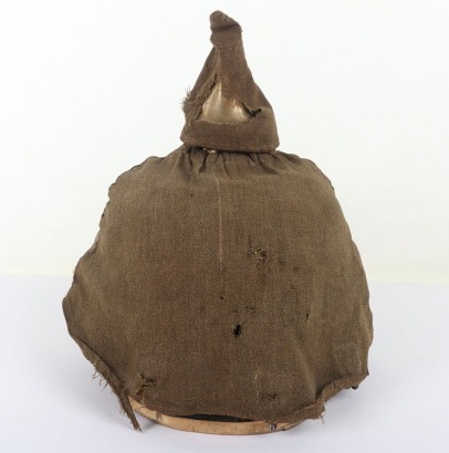 Imperial German Saxon Other Ranks Pickelhaube with Original Trench Cover