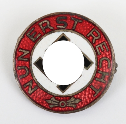 Third Reich NSDAP Party Electioneering Badge &ldquo;NUN ERST RECHT&rdquo;