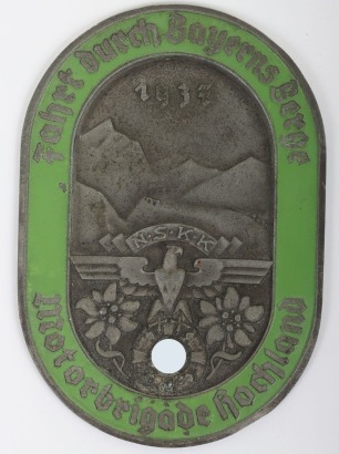 Third Reich NSKK (Nationalsozialistisches Kraftfahrkorps) Non-Portable Award for Motorbrigade Hochland Event in 1937 in Bavaria
