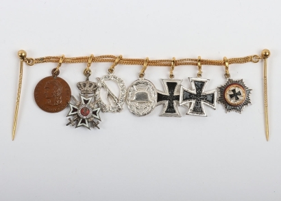 1957 Pattern Miniature Medal Grouping of a German Cross in Gold Winner