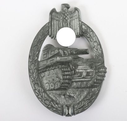 WW2 German Army / Waffen-SS Panzer Assault Badge in Silver by Hermann Aurich,