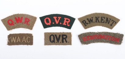 Grouping of WW1 Period Cloth Shoulder Titles