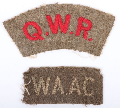 Grouping of WW1 Period Cloth Shoulder Titles - 2
