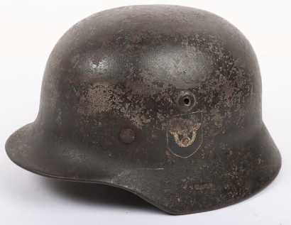 WW2 German Field Police Double Decal Steel Helmet Shell