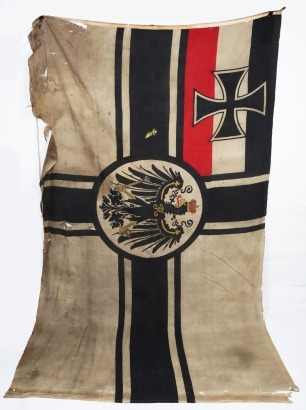 Interesting WW1 German Battle Flag Captured by American Troops of 101st Infantry Regiment, 26th Infantry Division in Germany April 1945