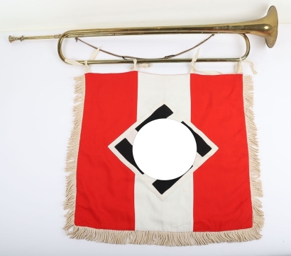 WW2 German Hitler Youth (Hitler Jugend) Trumpet Banner