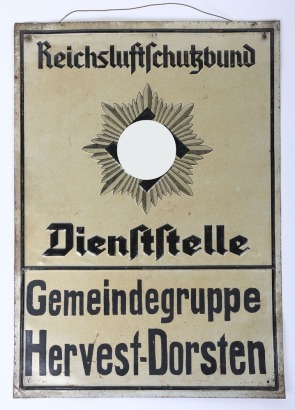 Third Reich Reichsluftschutzbund (R.L.B) Tin Sign