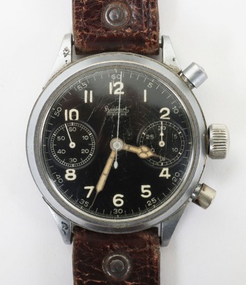 WW2 German Luftwaffe Fighter Pilots Chronograph Wristwatch by Hanhart