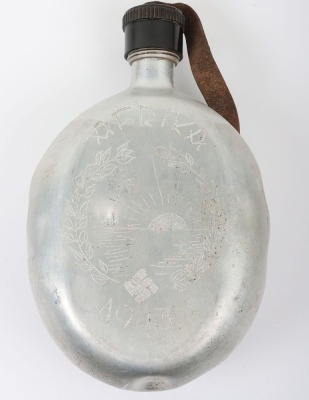WW2 German Afrikakorps War Art Decorated Water Bottle - 4