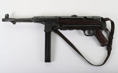 Deactivated WW2 German MP40 Sub Machine Gun, 1943 Dated.