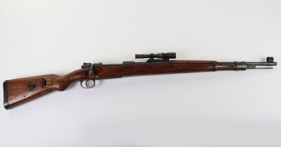 Deactivated WW2 German, K98 Bolt Action Rifle with ZF.41 Scope. 1943 Dated.