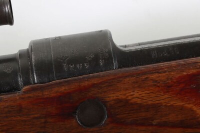Deactivated WW2 German, K98 Bolt Action Rifle with ZF.41 Scope. 1943 Dated. - 13
