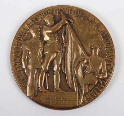 Pre War Italiain Fascist Bronze Mussolini's Air Force Medallion.