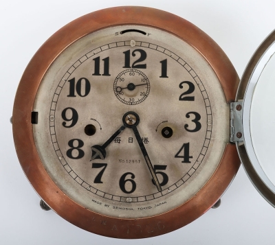 Japanese Naval Ships Bulkhead Clock by Seikosha, Tokyo, - 2