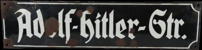 Third Reich Adolf Hitler Strasse Enamel Street Sign