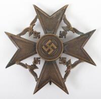Third Reich Spanish Cross in Bronze Without Swords