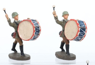 Lineol and Elastolin 70mm Hitler, Soldiers and Wehrmacht Bass Drummers, 1930s, - 2
