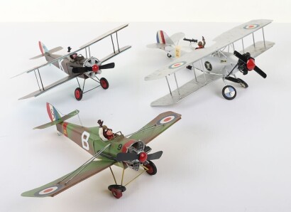 Three Heco 1:32 scale tinplate Aeroplanes,