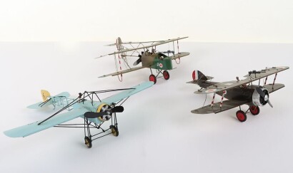 Three Heco 1:32 scale tinplate Aeroplanes,