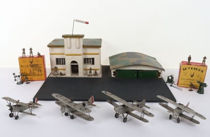 Skybirds lead figures, wooden Airport and planes,
