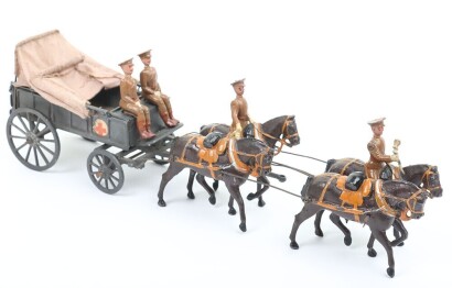 Britains set 145a, Royal Army Medical Corps four horse Ambulance Wagon, first version 1919,