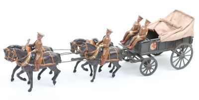 Britains set 145a, Royal Army Medical Corps four horse Ambulance Wagon, first version 1919, - 5