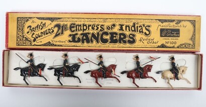 Britains boxed set 100, 21st Empress of India&rsquo;s Lancers review order, third version 1930s,