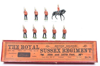 Britains boxed set 36, The Royal Sussex Regiment 35th & 107th foot, first version 1900,