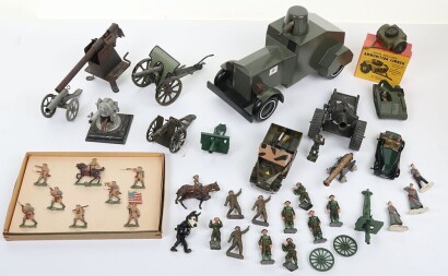 Marklin, Britains and other makes guns, vehicles and figures,